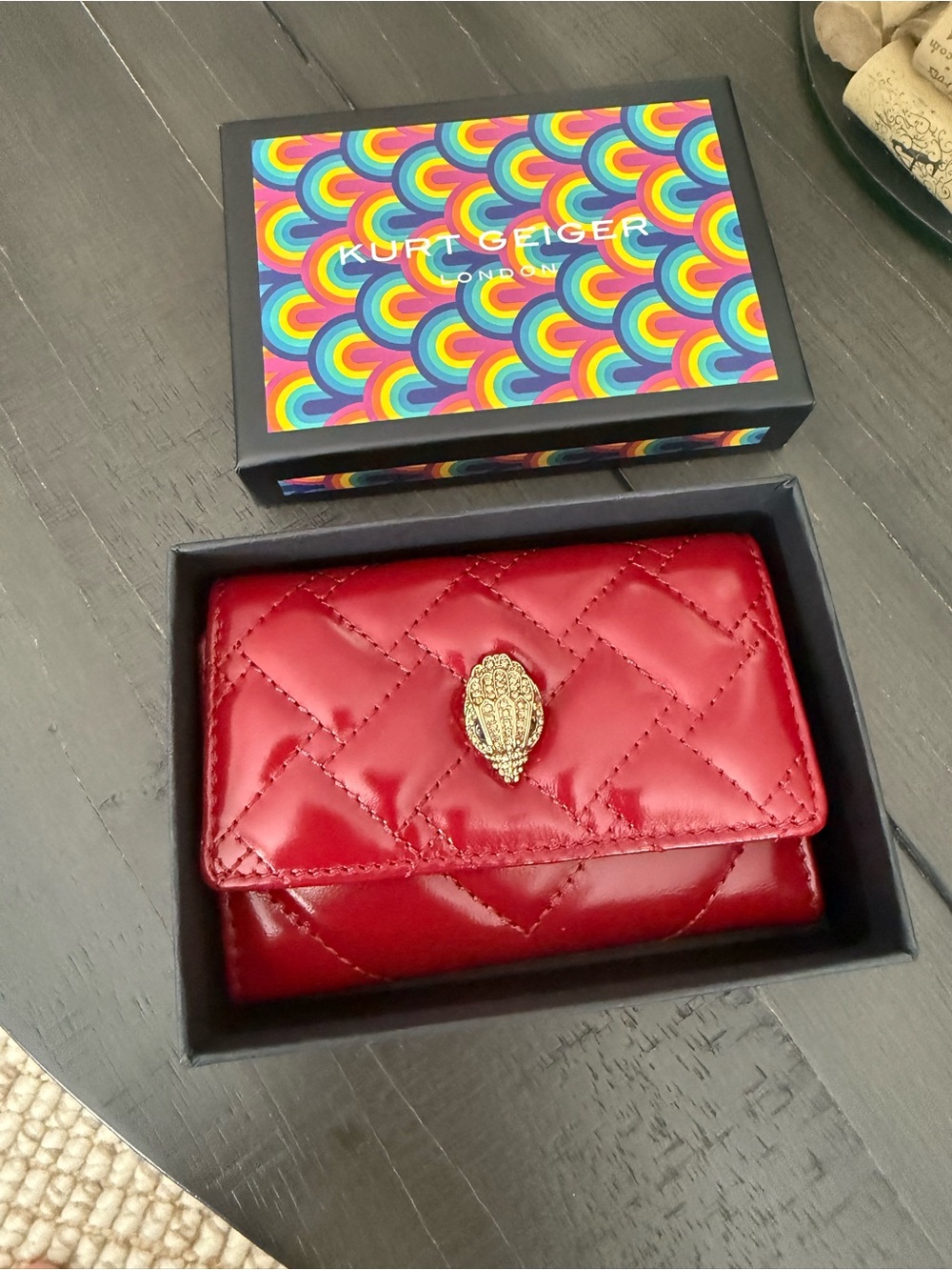 Kurt Geiger London Quilted Leather Multi Card Holder -New- Regular $98